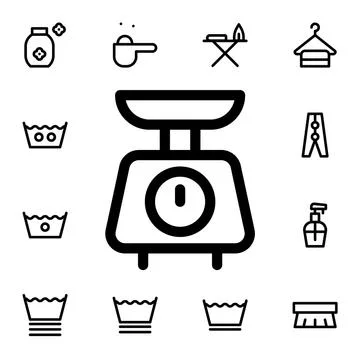 Weight flat vector icon in laundry pack Stock Illustration