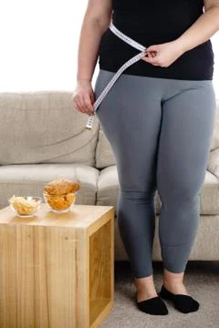 Weight gain, eating problems, compulsive overeat Stock Photos