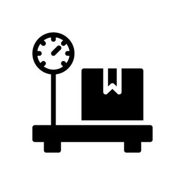 Weight glyph flat icon Illustrazione stock