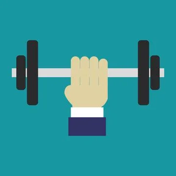 Weight in hand illustrated on background Stock Illustration