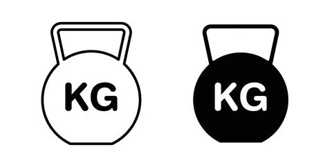Weight icon in black and white. vector icon pack for websites Stock Illustration