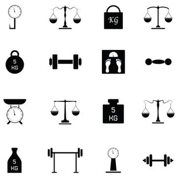Weight icon set Stock Illustration