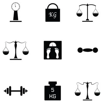 Weight icon set Illustrazione stock