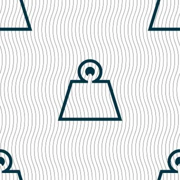 Weight icon sign. Seamless pattern with geometric texture. Vector Stock Illustration