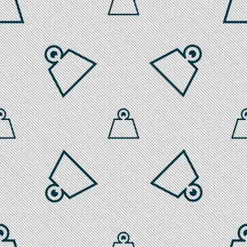 Weight icon sign. Seamless pattern with geometric texture. Vector 库存插图