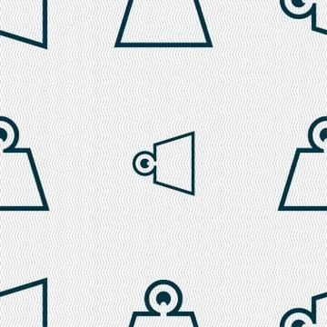 Weight icon sign. Seamless pattern with geometric texture. Vector Illustrazione stock