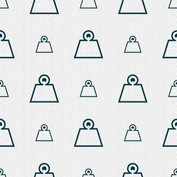 Weight icon sign. Seamless pattern with geometric texture. Vector Stock Illustration