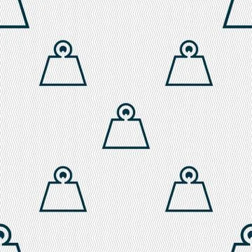 Weight icon sign. Seamless pattern with geometric texture. Vector 库存插图