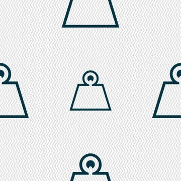 Weight icon sign. Seamless pattern with geometric texture. Vector イラスト素材