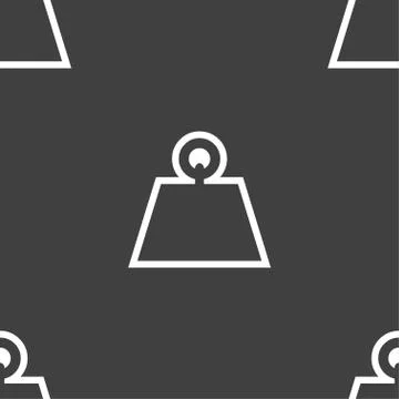 Weight icon sign. Seamless pattern on a gray background. Vector Stock Illustration