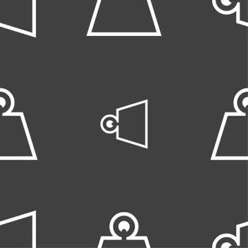 Weight icon sign. Seamless pattern on a gray background. Vector Stock Illustration