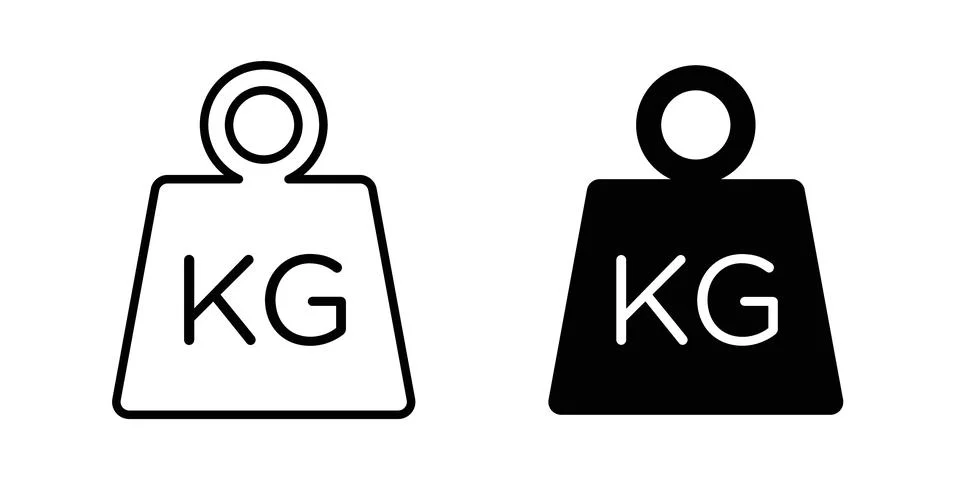 Weight icon solid, line, and editable vector set. Illustrazione stock