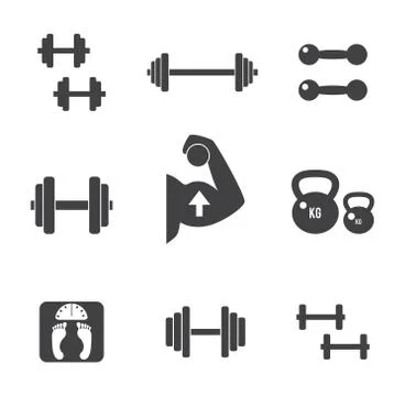 Weight icons set Illustrazione stock