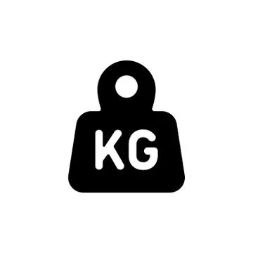 Weight kilogram icon in black. Vector on isolated white background. EPS 10 Stock Illustration