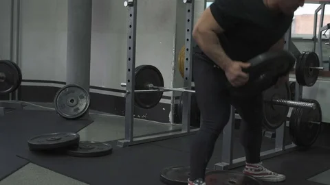 Weight lifter training at gym Stock Footage 70163340