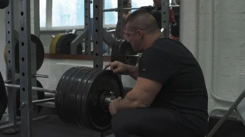 Weight lifter training at gym Stock Footage 70163920