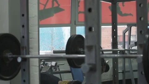 Weight lifter training at gym Stock Footage 70165246