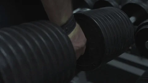 Weight lifter training at gym Stock Footage 70168066