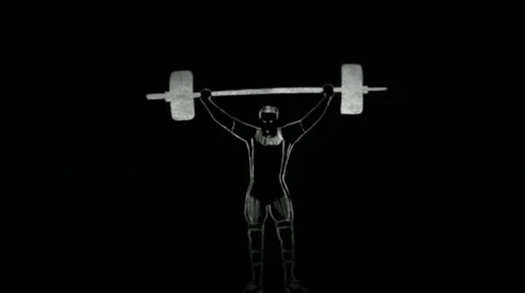 Weight-lifting and javelin throwing - rotoscoping technique Stock Footage