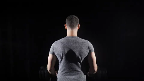 Weight lifting. Arm training. Stock-Footage 219719788