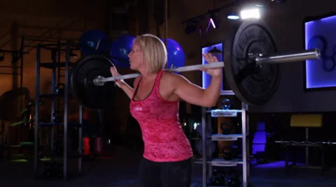 Weight Lifting Barbell Overhead Stock Footage 39153314