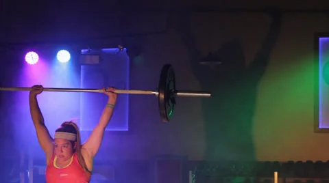 Weight Lifting Barbell Shadow Stock Footage 39153312