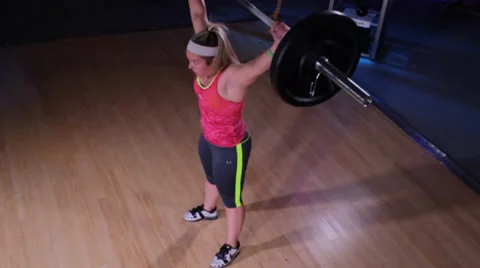 Weight Lifting Barbell Training Stock Footage 39153337