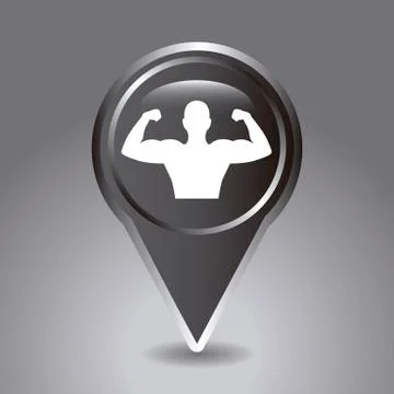 Weight lifting button over gray background. vector illustration Stock Illustration
