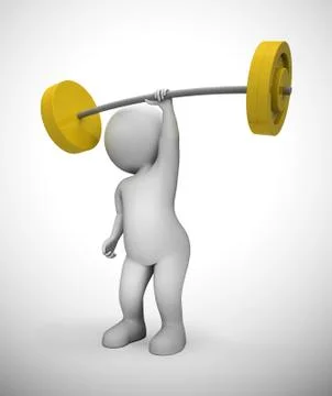 Weight lifting in the gym getting exercise and a strong body - 3 Stock Illustration