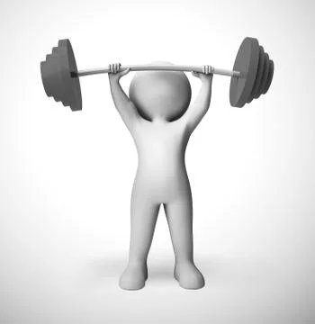 Weight lifting in the gym getting exercise and a strong body - 3 Stock Illustration