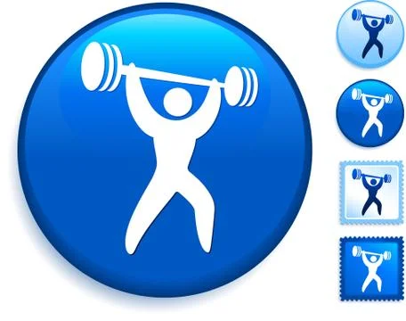 Weight Lifting Icons on Internet Button Stock Illustration