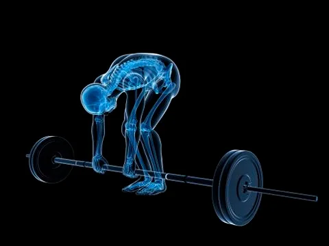 Weight lifting, incorrect posture Stock Illustration
