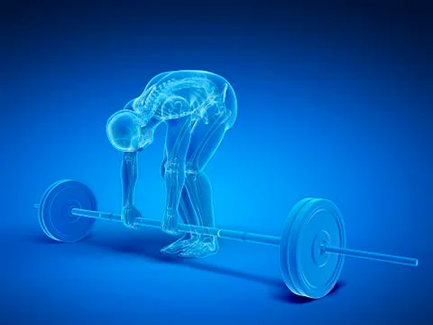 Weight lifting, incorrect posture Stock Illustration