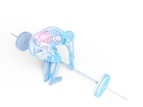 Weight lifting, incorrect posture Stock Illustration