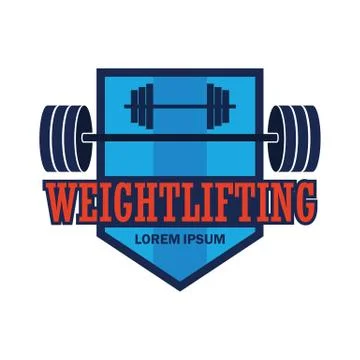 Weight lifting logo with text space for your slogan / tag line Stock Illustration