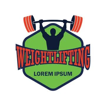 Weight lifting logo with text space for your slogan / tag line Stock Illustration