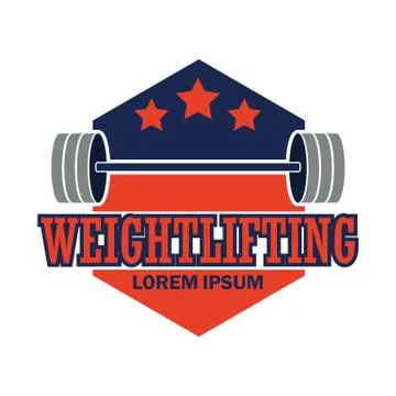 Weight lifting logo with text space for your slogan / tag line Stock Illustration