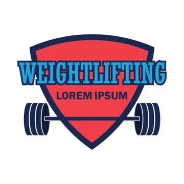 Weight lifting logo with text space for your slogan / tag line Stock Illustration