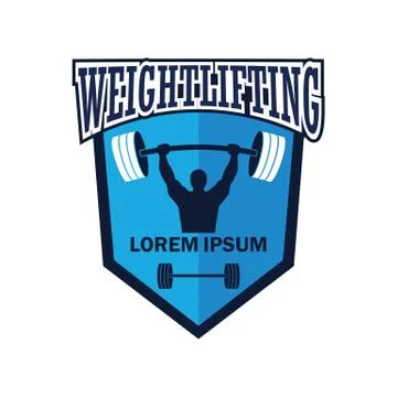 Weight lifting logo with text space for your slogan / tag line Stock Illustration