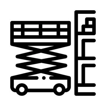 Weight lifting machine icon vector outline illustration Illustrazione stock