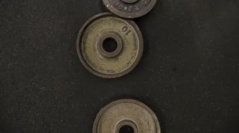 Weight Lifting Plates Stock Footage 65766628