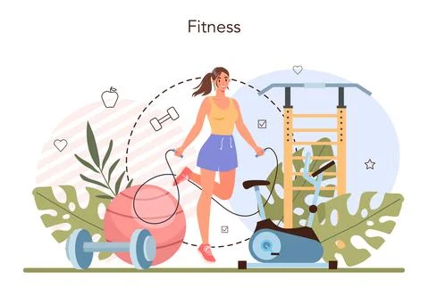 Weight loss concept. Idea of fitness and healthy diet. Overweight person Stock Illustration