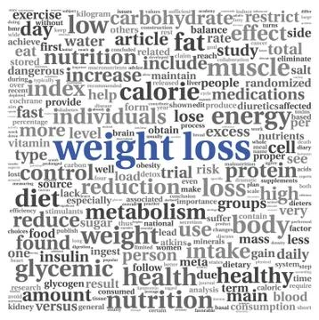 Weight loss  concept in tag cloudcloud Illustrazione stock