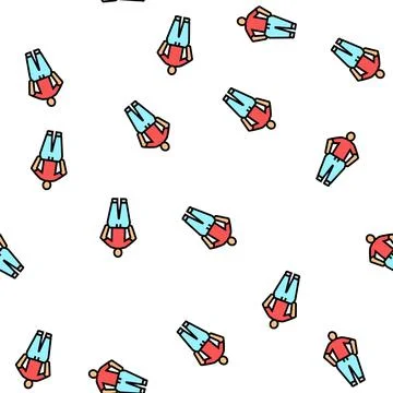 Weight loss hiv symptom vector seamless pattern Stock Illustration