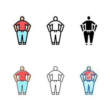Weight loss hiv types symptom color icon vector Stock Illustration
