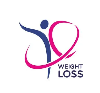 Weight loss icon with slim dancing human figure Ilustração Stock