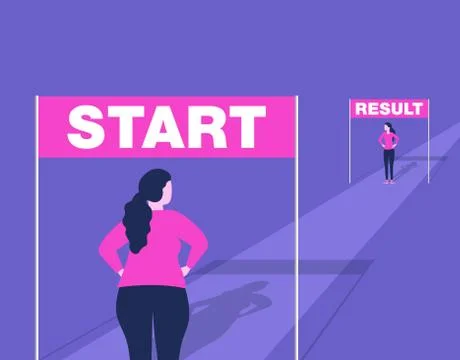 Weight loss illustration for diet program, fasting Stock Illustration