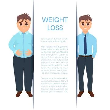 Weight loss of a man Stock Illustration