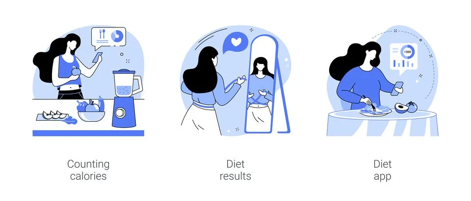 Weight loss program isolated cartoon vector illustrations se Stock Illustration