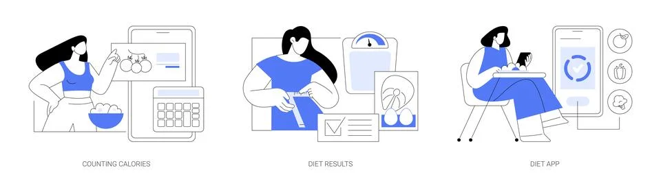 Weight loss program isolated cartoon vector illustrations se 스톡 일러스트